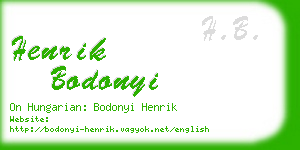 henrik bodonyi business card